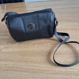 Joy Mangano Black Leather Crossbody Bag